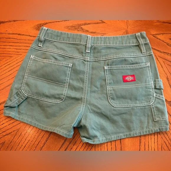 Dickies Women’s Junior Carpenter Shorts Ivy Green Size 3/26 Like New - Picture 3 of 6